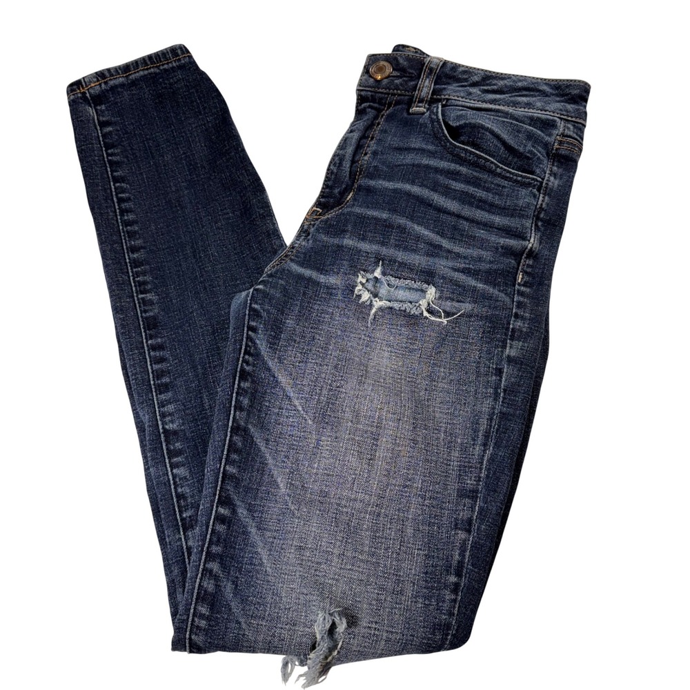 American Eagle Outfitters Hi Rise Jegging Super Stretch Distressed Jeans 28/6‎